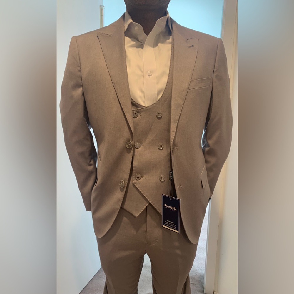 Portabella New York 3 Piece Suit (Light Grey)